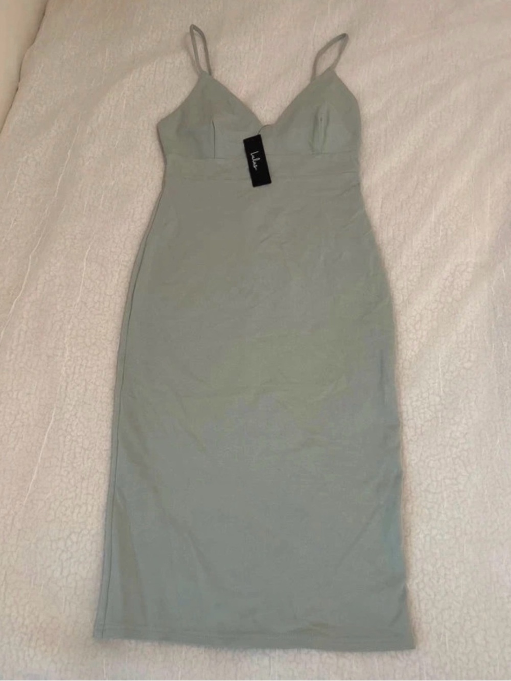 Windsor Sage Green Spaghetti Strap Midi Dress